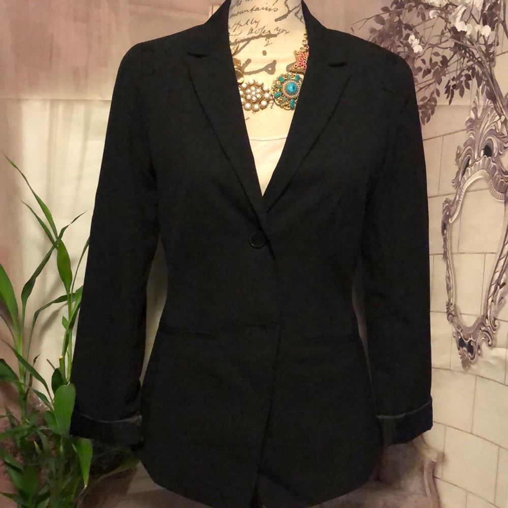 Gap Black 2 Pocket Shoulder Detail Blazer Sz 2